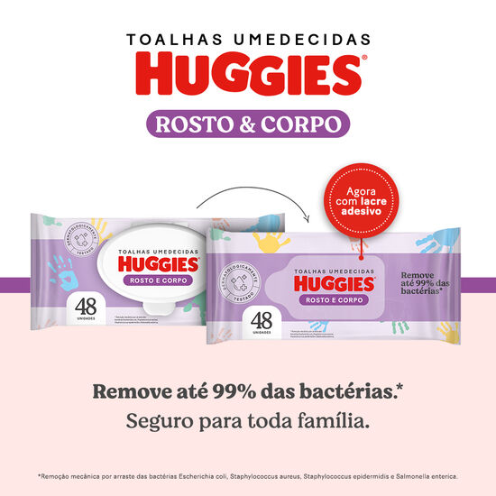 Lenço Umedecido Huggies Rosto e Corpo - 48 unidades